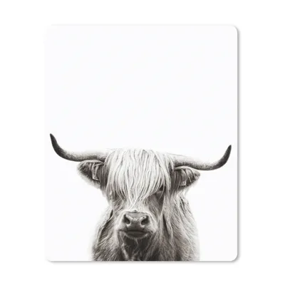 Produktbild von MuchoWow® Mauspad Mousepad Schottischer Highlander - Tiere - Schwarz - Weiß 19x23 cm - Mousepads - Maus Mat - Pad - Mausunterlage - Mauspads - Spielen