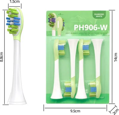 Immagine prodotto di INF Testine di ricambio per spazzolino elettrico sonico, confezione da 8, per Philips Sonicare HX369 Verde