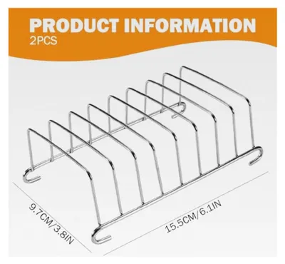 Produktbild von 2er-Set Toastständer aus Edelstahl für 8 Scheiben, rostfreier Toasthalter für den Heimgebrauch