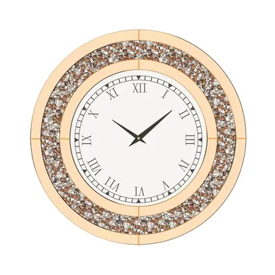 Produktbild von Funkelnde Diamant Wanduhr, geräuschloses Quarzwerk, s Design von 24 Zoll, Tawny getönt/lili60cm (24 Zoll)/li/ul/div