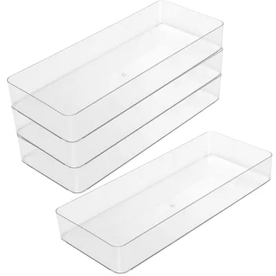 4er-Set durchsichtige Ladeorganisatoren 40x15x5,8 cm