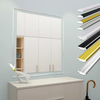 Produktbild von HEXIM selbstklebende Zierleisten flexibel universelle Profile Wandleiste Gold Chrom Weiß Schwarz 300cm Spiegelrand Möbel Deckenleiste (1 Leiste D1-C chrom)