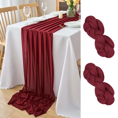 Produktbild von Tischläufer Chiffon Rot 2 Stück 77x300 cm