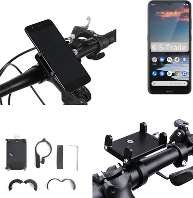 Produktbild von K-S-Trade Handyhalterung für das Fahrrad kompatibel mit Nokia 5.3 Halter Lenkstange Fahrradhalterung Motorrad Bike Mount Befestigung Smartphone Handy