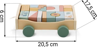 Obrázek produktu pro Drewniana zabawka do ciągnięcia z klockami NK-853 Nukido