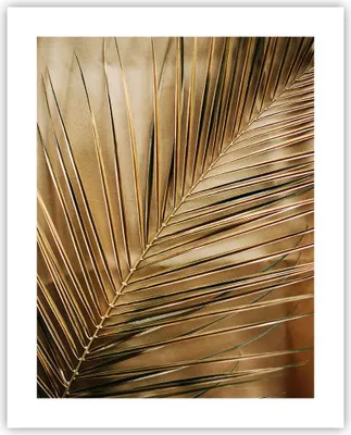 Produktbild von Poster - Poster ohne Rahmen - Blatt Gold Pflanze - 40x50 cm - Wand Bild - Wanddeko - Wandbilder - Kunstposter - Wandposter - Bilder - Kunstdruck - Wanddekoration - Wandbild - P2XPA40x50-5041