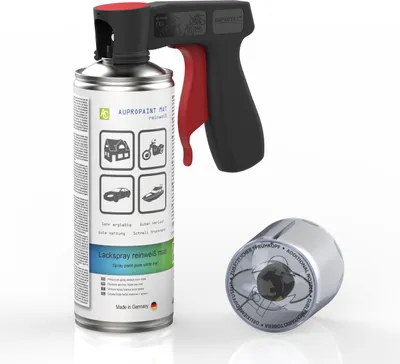Produktbild von 1x AUPROTEC Lackspray Weiß glänzend + Pistolengiff AUPROPAINT GLOSS Sprühlack 400ml