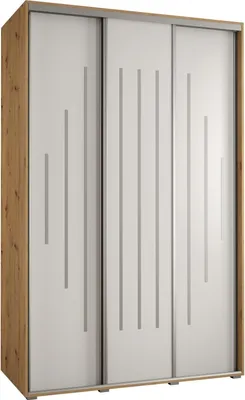 Produktbild von MEBLE KRYSPOL Cannes 12 Schrank mit 3 Schiebetüren - 205,2x160x60 cm - Artisan Weiß Silber