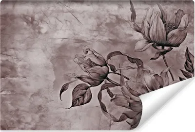 Zdjęcie produktu dla Fototapeta Beton Dekoracja ścienna Kwiat Ekskluzywna Tapeta do Salonu z modnym efektem 3D 90x60cm