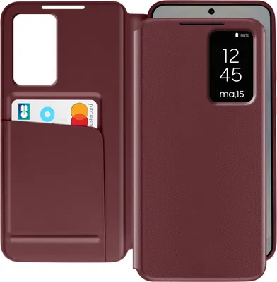 Immagine prodotto di Avizar, custodia a libro per Samsung Galaxy S25 con tasca per carte, bordeaux