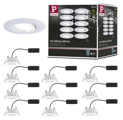 Imagen del producto de Lámpara empotrable LED Paulmann Calla, kit básico, con mecanismo de inclinación