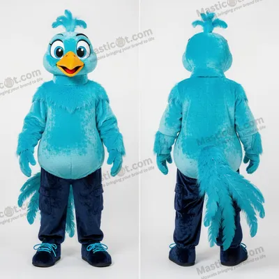 Produktbild von Cyan-gefiederter MASTICOT Pfau-Maskottchen