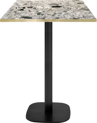 Produktbild von Bartisch 60 x 60 cm – rundes Cepp-Terrazzo-Modell mit Messingkanten