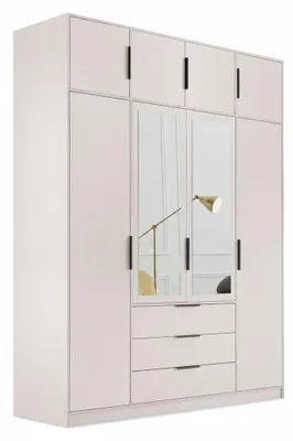 Produktbild von Masseno Drehtürenschrank OBERON 196/200/57,5cm 4-türig mit Spiegel Kaschmir
