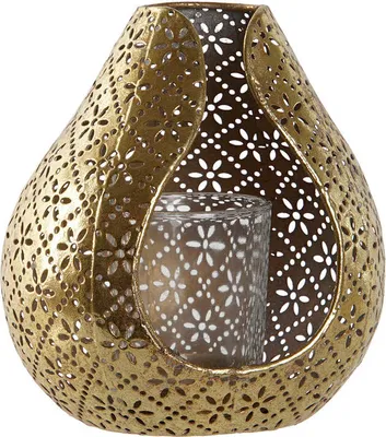 Produktbild von Kerzenschale Home ESPRIT Gold Metall Kristall 12,5 x 11,5 x 13,5 cm