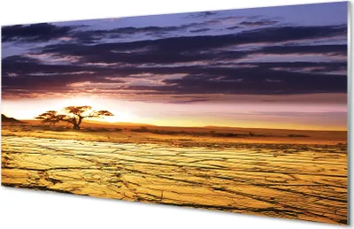 Produktbild von Glasbilder 140x70 Wandkunst Wolken Baum Himmel