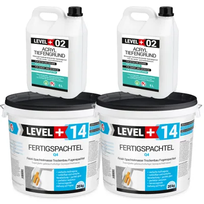 Produktbild von 40kg Fertigspachtel Masse Tiefengrund 10L Fugenspachtel Finish SET601