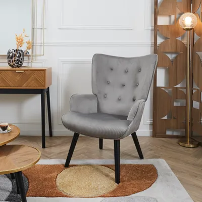 Image de Fauteuil - HOME DECO FACTORY - GIULIA - Élégant - Confortable - Gris