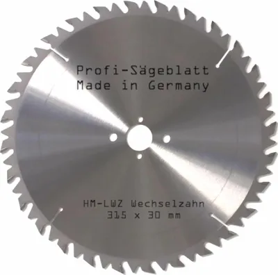 Produktbild von HM Sägeblatt 315 x 30 mm Z= 28 LWZ Hartmetall W Kreissägeblatt mit Spanabweiser für Naturholz Brennholz Hartholz für Wippsäge Tischkreissäge Kreissäge Kappsäge Gehrungssäge Brennholzsäge Tischsäge