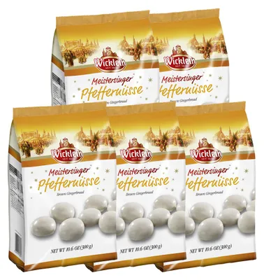 Produktbild von Wicklein Würzige Pfeffernüsse mit weißer Zuckerglasur 300g 5er Pack