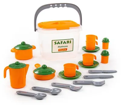 Productafbeelding van Servies voor 4 personen, wanddecoratie, safari-thema