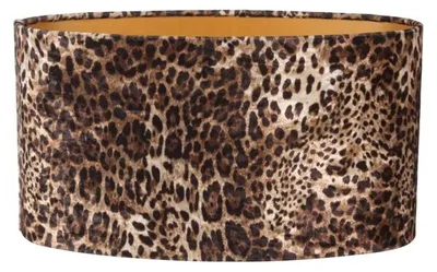 Immagine prodotto di Lampada a paralume, diametro 40 cm, motivo leopardo, colore marrone, realizzata in tessuto