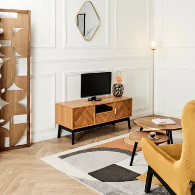 Image de Meuble TV - HOME DECO FACTORY - Félix - Compact - Marron et Noir