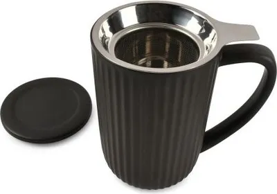 Produktbild von FINE 2 DINE Hi!Tea Becher mit Henkel und Sieb, Inhalt. 0,06 Liter, schwarz