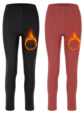 Produktbild von Merry Style 2er Pack Damen Leggings MS-ATX-441 (Schwarz/Wein, M-L)