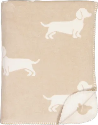 Produktbild von Cawö Decke We Love Dogs Dackel Natur Beige (150x200cm)