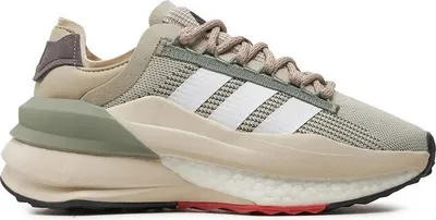 A side view of an Adidas sneaker.