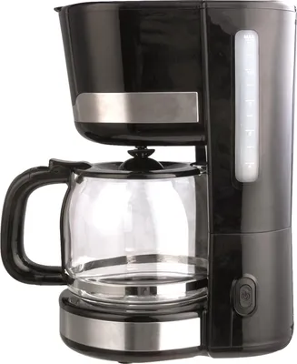 Produktbild von LENTZ Kaffeemaschine 1,5 Liter Kaffeeautomat mit Permanentfilter inkl. Messlöffel schwarz mit Edelstahl-Applikationen