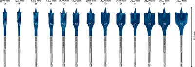 Produktbild von EXPERT Self Cut Speed Flachfräsbohrer Set, 10-32mm, 13-tlg.