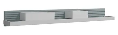 Zdjęcie produktu dla Panel ścienny burgbad Fiumo z metalową listwą, 100 cm, listwa i pojemniki w kolorze białym