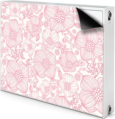 Produktbild von Magnet Heizkörper Heizkörper-Abdeckung Heizkörperabdeckung 110x60 cm  - Blumen, Kontur