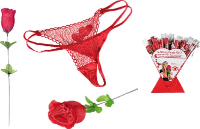 Obrázek produktu pro GiftyCity Krajkové tanga v růži, červené