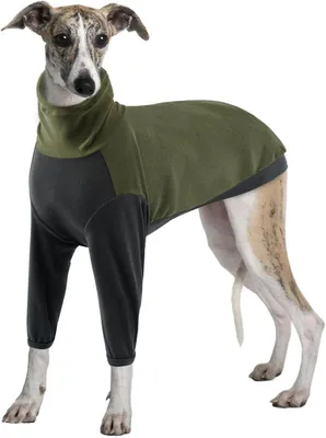 Imagen del producto de Pijama para perros - Talla XL - Forro polar - Acolchado - Ajustable - Verde militar