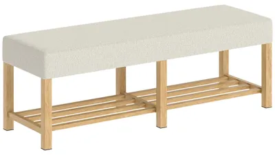 Produktbild von Schuhbank mit Kissen, Gummibaumholz, 140 cm, Tragkraft 220 kg