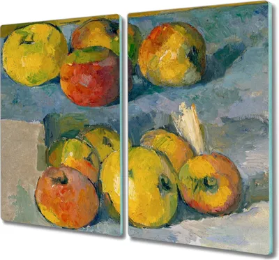 Produktbild von Coloray Hackbrett Kochplattenabdeckung Herdabdeckplatte 2x30x52 cm Schneidebrett Küchenbrett - Äpfel Paul Cézanne