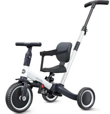 Driewieler mit Schubstange, 1-3 Jahre, Weiß