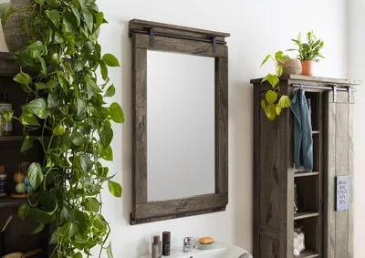 Produktbild von MASSIVMOEBEL24Spiegel Mango 65x6x110 grau lackiert RAILWAY #283