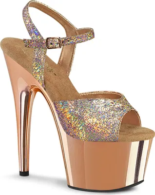 Produktbild von ADORE-709HM Damen Sandale von Pleaser, Roségold EU 39, US 9