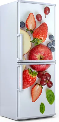Produktbild von Kühlschrankdekoration 70x180 cm Aufkleber auf dem Kühlschrank - Farbige Früchte Apfel