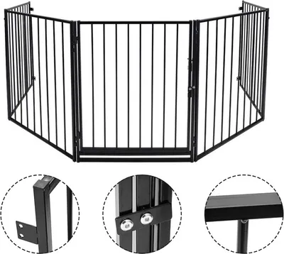 Image de Jiubiaz Barrière de sécurité bébé Barrière de sécurité four Barrière prémontée 300cm x 76cm Barrière de porte