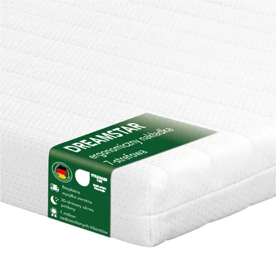Zdjęcie produktu dla 10 cm Ergonomiczny 7-strefowy nakładka na materac | H2&H3 | 180 x 200 cm | Nakładka na materac | DREAMSTAR Easy Flex