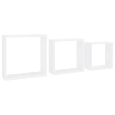 Image de vidaXL Étagères cubes 3 pcs. Blanc MDF