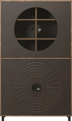 Produktbild von trendteam Wohnen Fusion Highboard, Rostoptik Melamin/Perlbronze Tiefzieh Nachbildung, B/H/T ca. 97/163/42 cm