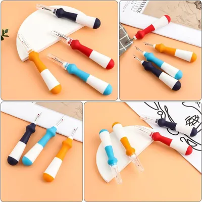 Produktbild von Nahttrenner aus Kunststoff und Edelstahl, 4 Stück mit Gummigriff, scharf und präzise für Näh- und Handarbeiten