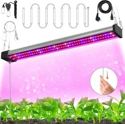 Produktbild von Pflanzenlampe LED Vollspektrum Anschließbare Pflanzenlicht für Zimmerpflanzen Gewächshaus Gemüse Blume Wachstumslampe Zugkettenschalter 20W 50CM