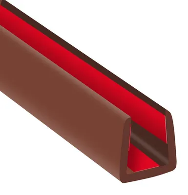 Immagine prodotto di Guarnizione in gomma a forma di "U", spessore 10 mm, autoadesiva, colore marrone, lunghezza 6 metri